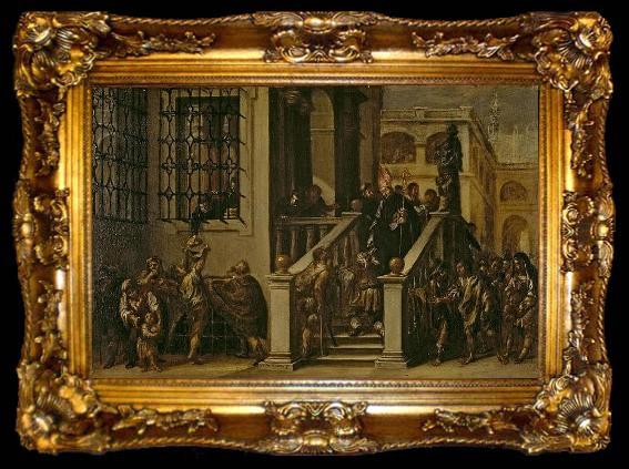 framed  Juan de Valdes Leal Saint Thomas of Villanueva Giving Alms to the Poor, ta009-2